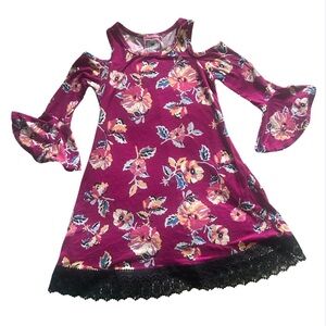 2 tween Beautiful burgundy buttery soft dress girls size 7